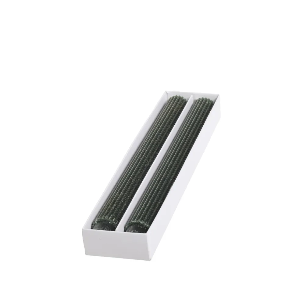 Chic Antique Stabkerze mit Rillen und Glitzer 2er-Set