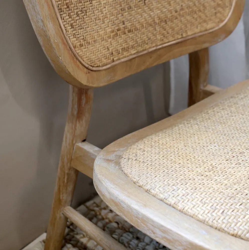 Chic Antique Stuhl mit Geflechtsitz