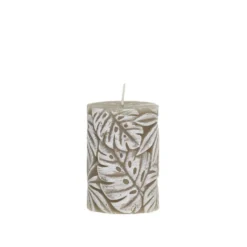 Chic Antique Stumpenkerze Macon mit Blattmuster