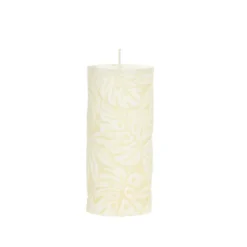 Chic Antique Stumpenkerze Macon mit Blattmuster