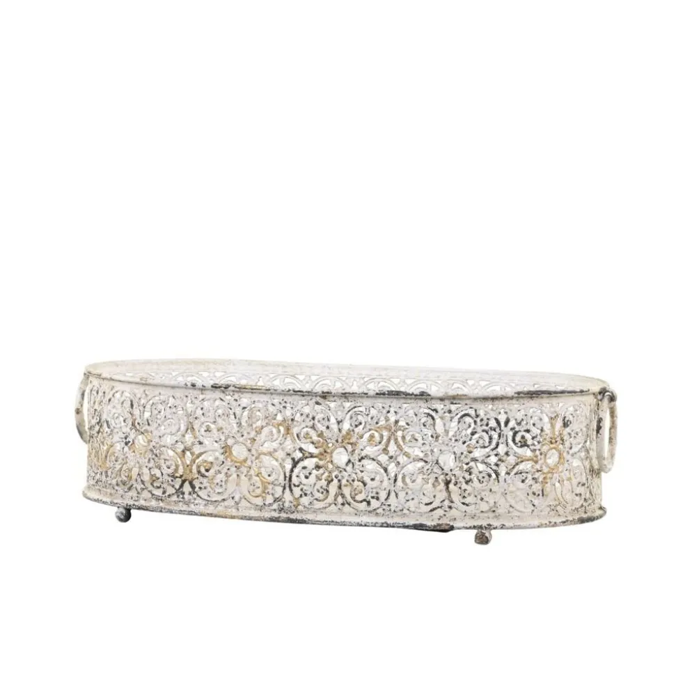 Chic Antique Tablett Shabby Chic mit Spitzenkante