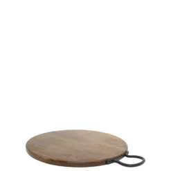 Chic Antique Tapasbrett Tours cm Walnuss-Finish mit Ledergriff