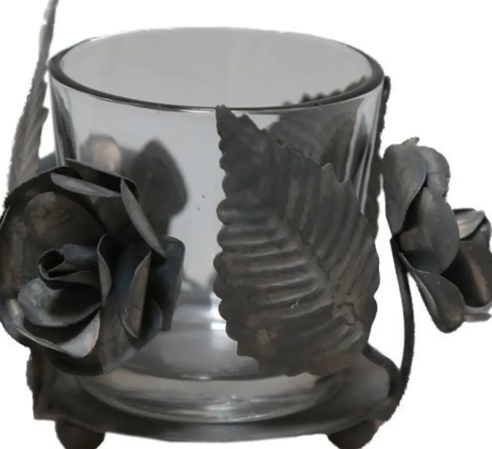 Chic Antique Teelichthalter mit Blumen deko