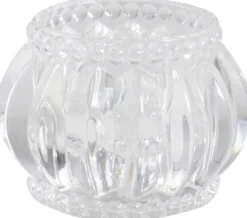 Chic Antique Teelichthalter mit Nuten und Perlenkante