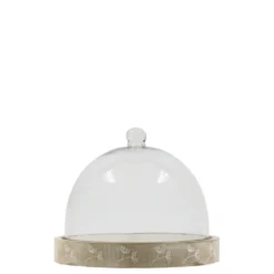 Chic Antique Tours Glasglocke mit Schnitzereien