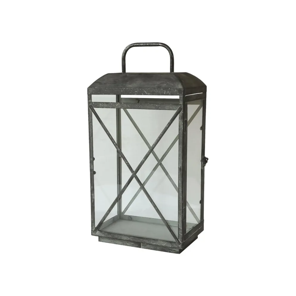 Chic Antique Vintage Laterne mit Eisenkreuz