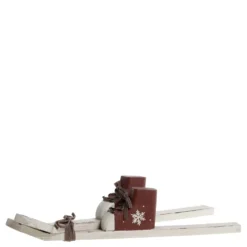Chic Antique Vintage Ski mit Stiefeln