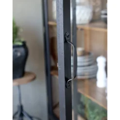 Chic Antique Vitrinenschrank mit Glastüren und Regalböden aus Holz