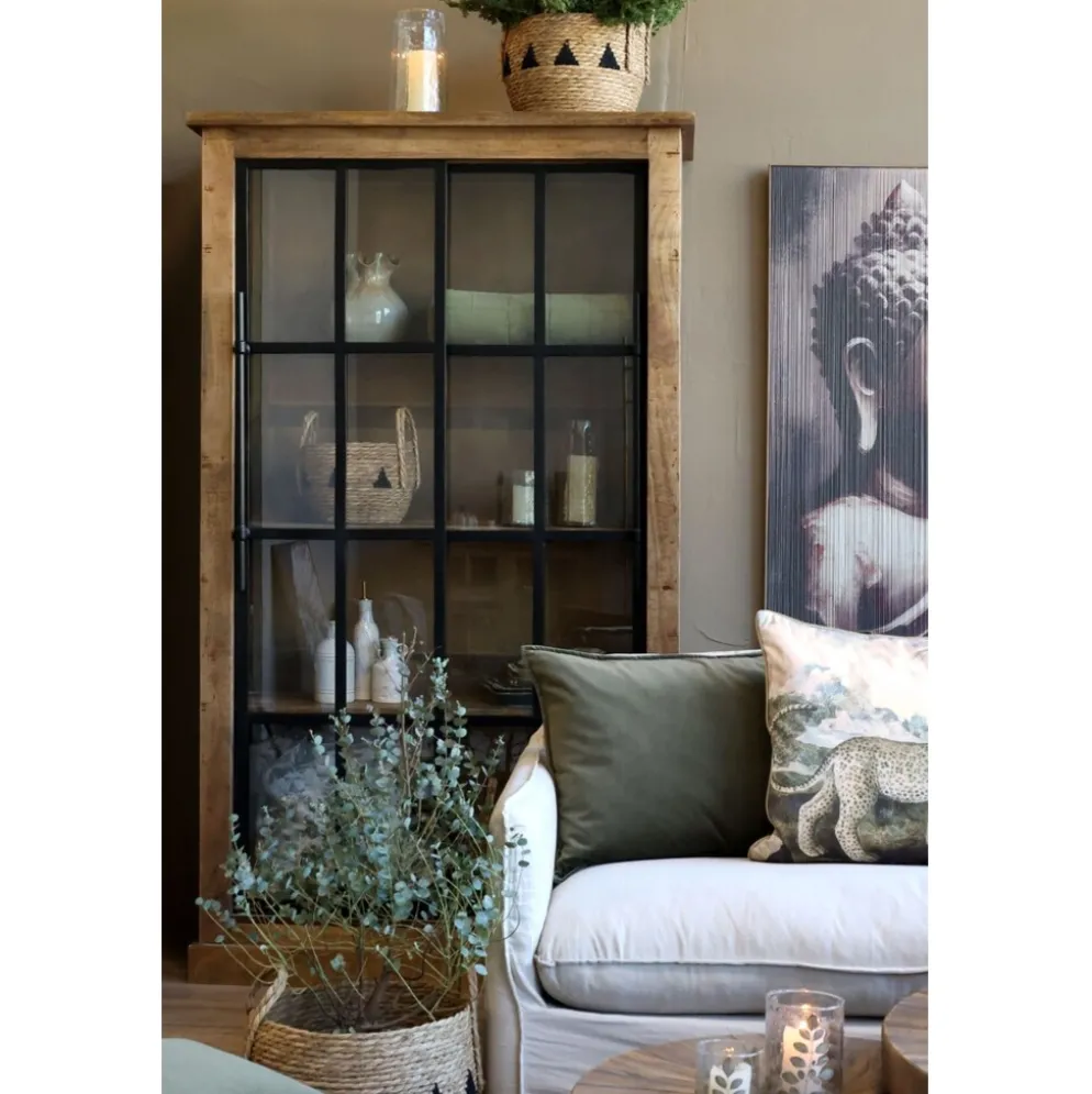 Chic Antique Vitrinenschrank Paris – Landhausstil mit Schiebetüren
