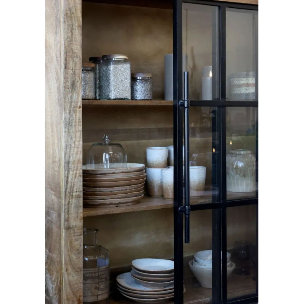 Chic Antique Vitrinenschrank Paris – Landhausstil mit Schiebetüren