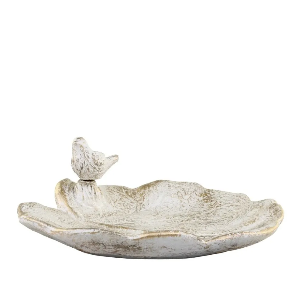 Chic Antique Vittel Vogelbad mit Goldmuster