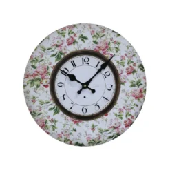Chic Antique Wanduhr Flower Power