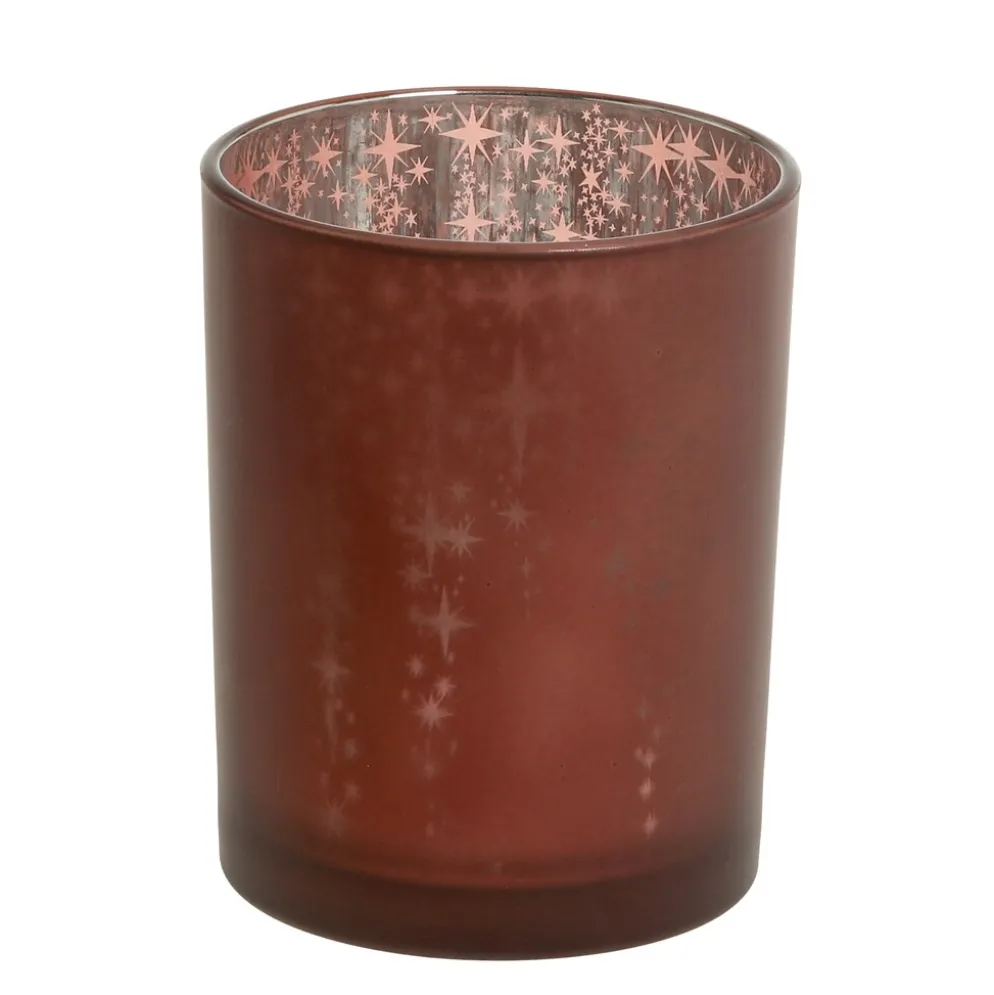 Chic Antique Weihnachtlicher Roter Teelichthalter mit Muster