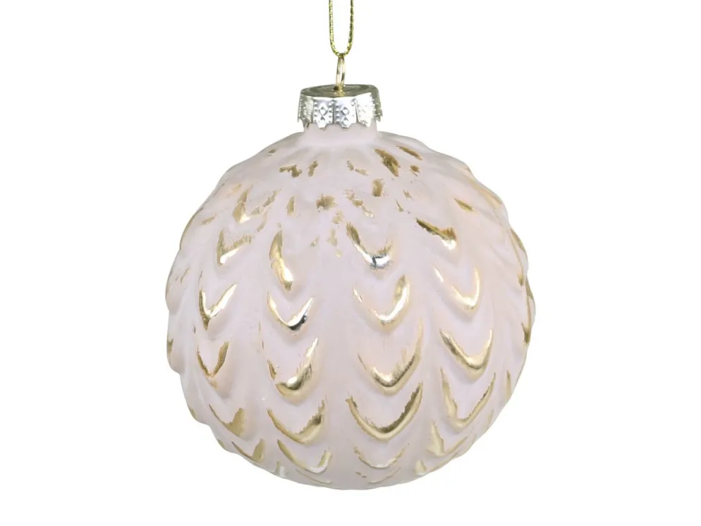 Chic Antique Weihnachtskugel mit Goldmuster Fleche