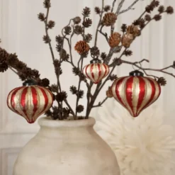 Chic Antique Weihnachtskugeln Cherry & Champagner im 3er-Set