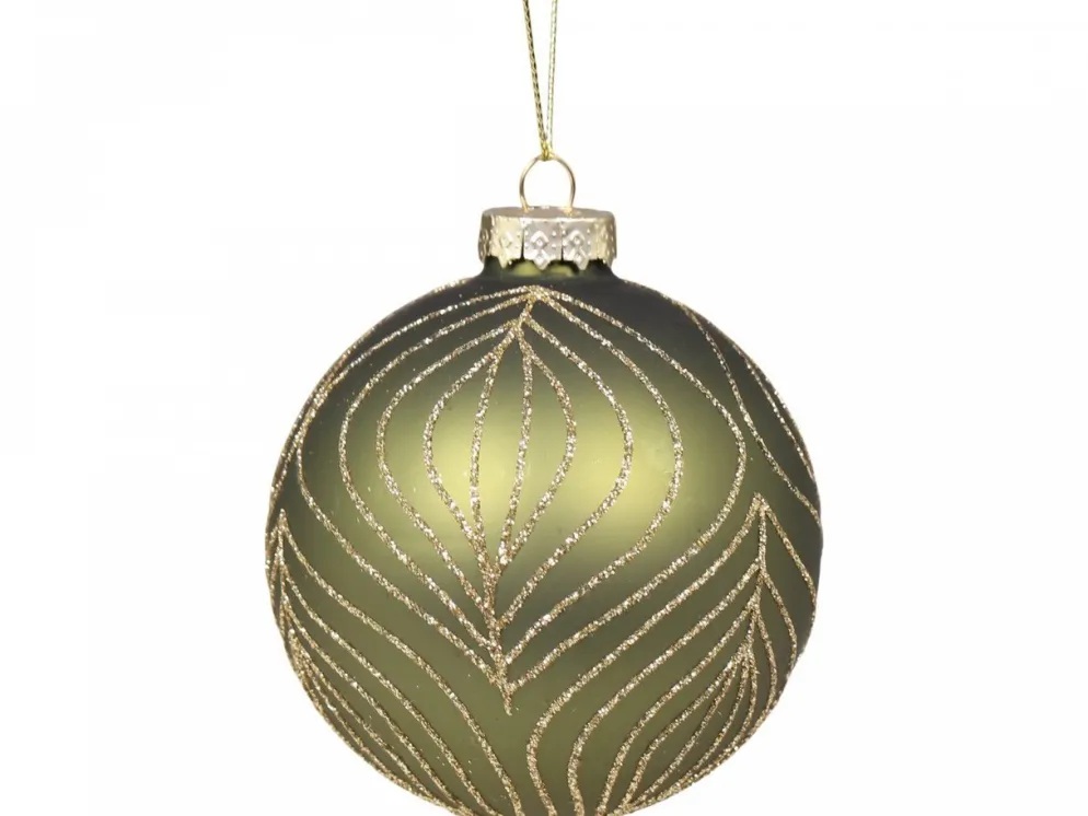 Chic Antique Weihnachtskugel Blatt mit Goldmuster