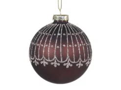 Chic Antique Weihnachtskugel mit Glitzer Streifenmuster