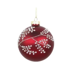 Chic Antique Weihnachtskugel mit Glitzer, rot