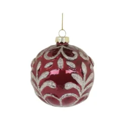 Chic Antique Weihnachtskugel mit Glitzer, rot