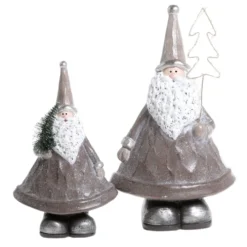 Chic Antique Weihnachtsmann mit LED Baum 2er-Set
