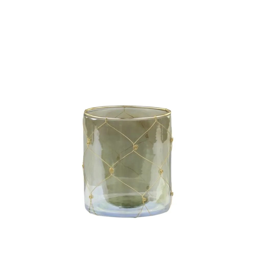 Chic Antique Windlicht mit Eisen Dekor