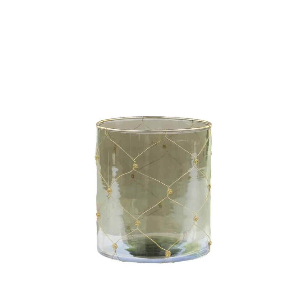 Chic Antique Windlicht mit Eisen Dekor