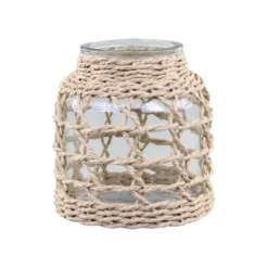 Chic Antique Windlicht mit geflochtenem Schilf
