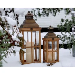 Chic Antique Winterliche Outdoor Laterne im 2er-Set