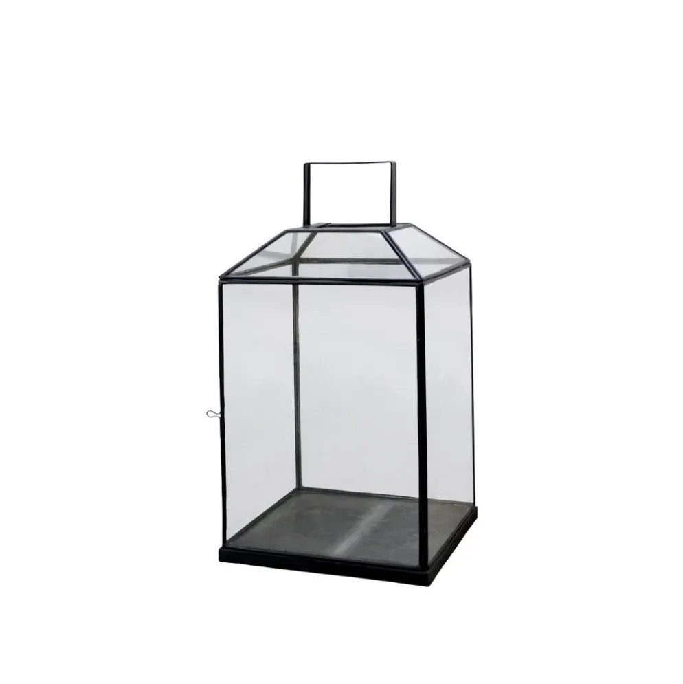 Chic Antique XL Laterne aus Glas und Eisen