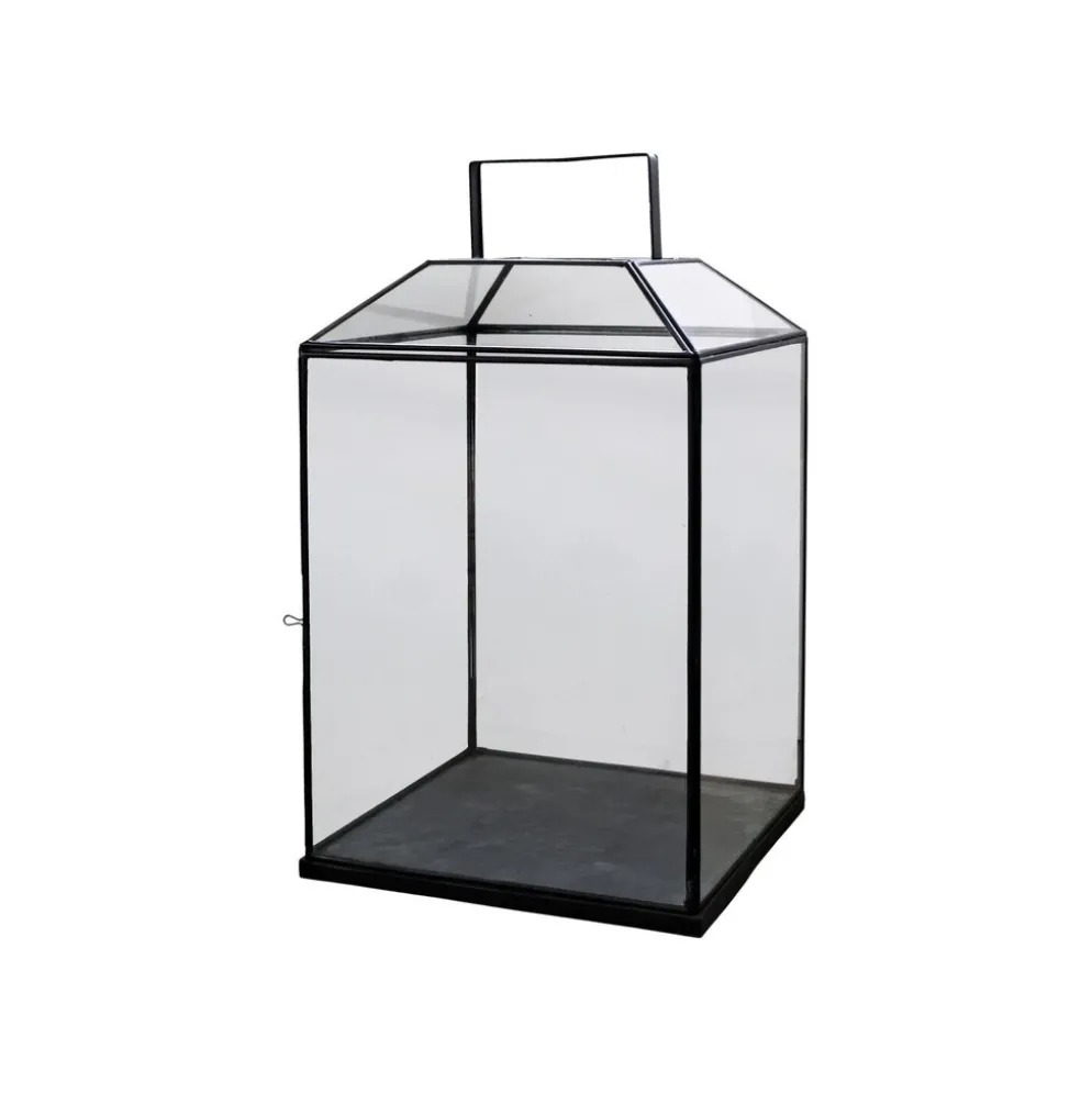 Chic Antique XL Laterne aus Glas und Eisen