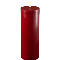 Deluxe Homeart LED Stumpenkerze Real Flame bordeaux