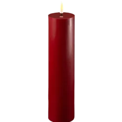 Deluxe Homeart LED Stumpenkerze Real Flame bordeaux