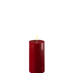 Deluxe Homeart LED Stumpenkerze Real Flame bordeaux