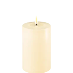 Deluxe Homeart LED Stumpenkerze Real Flame creme