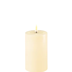 Deluxe Homeart LED Stumpenkerze Real Flame creme