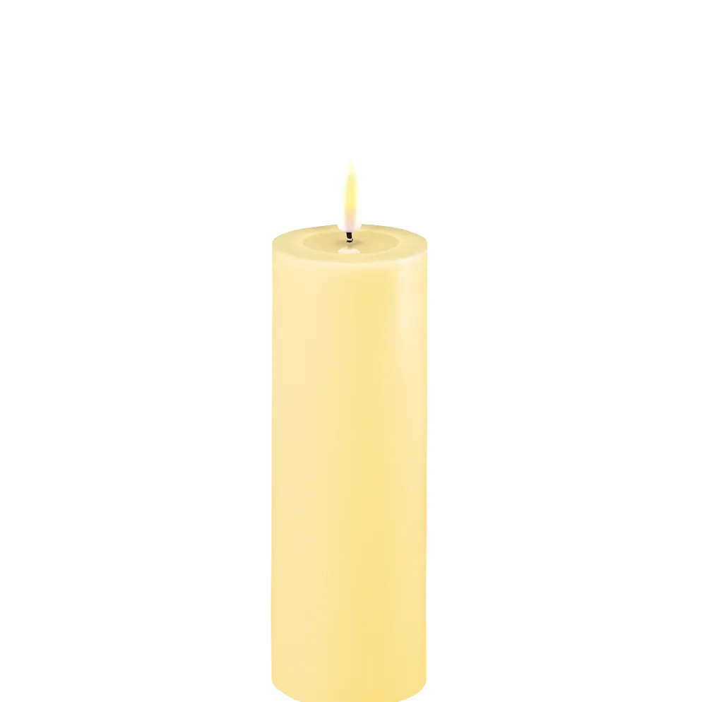 Deluxe Homeart LED Stumpenkerze Real Flame hellgelb