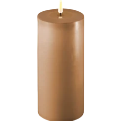 Deluxe Homeart LED Stumpenkerze Real Flame karamell