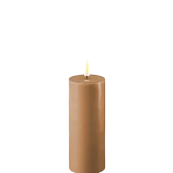 Deluxe Homeart LED Stumpenkerze Real Flame karamell