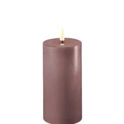 Deluxe Homeart LED Stumpenkerze Real Flame lila