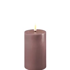 Deluxe Homeart LED Stumpenkerze Real Flame lila
