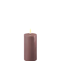 Deluxe Homeart LED Stumpenkerze Real Flame lila