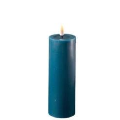 Deluxe Homeart LED Stumpenkerze Real Flame petroleum