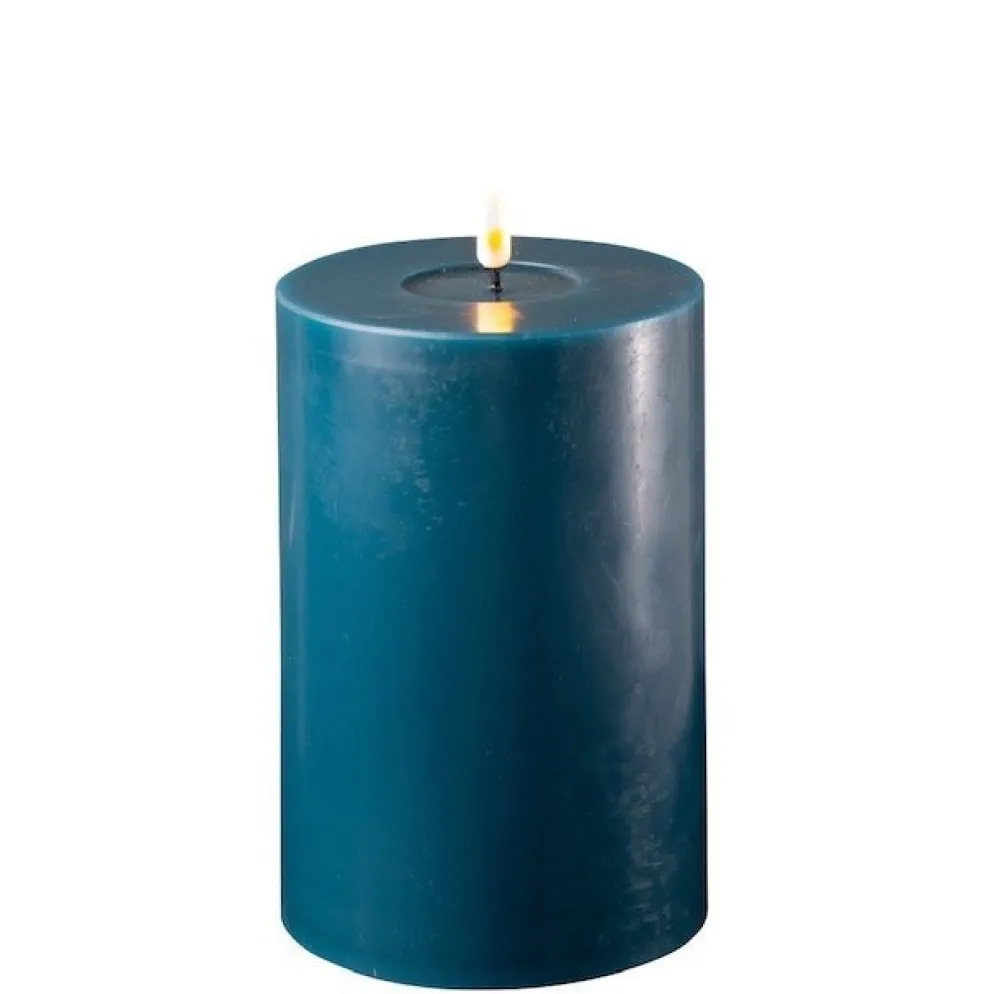 Deluxe Homeart LED Stumpenkerze Real Flame petroleum