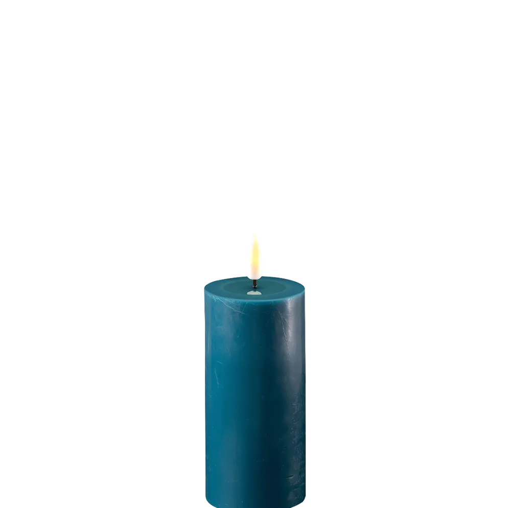 Deluxe Homeart LED Stumpenkerze Real Flame petroleum