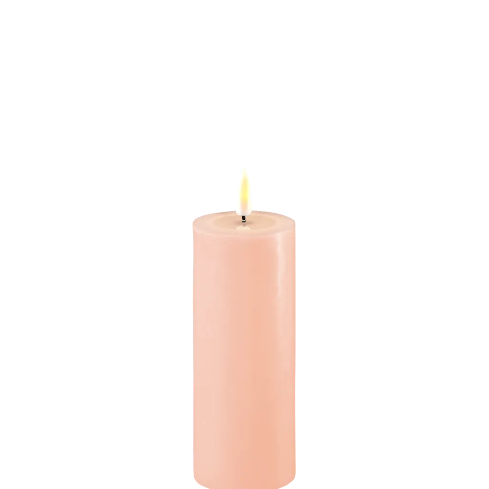 Deluxe Homeart LED Stumpenkerze Real Flame rosa