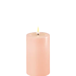 Deluxe Homeart LED Stumpenkerze Real Flame rosa