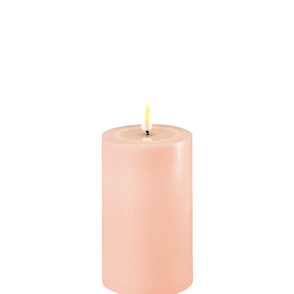 Deluxe Homeart LED Stumpenkerze Real Flame rosa