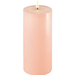 Deluxe Homeart LED Stumpenkerze Real Flame rosa