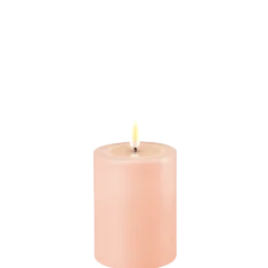 Deluxe Homeart LED Stumpenkerze Real Flame rosa