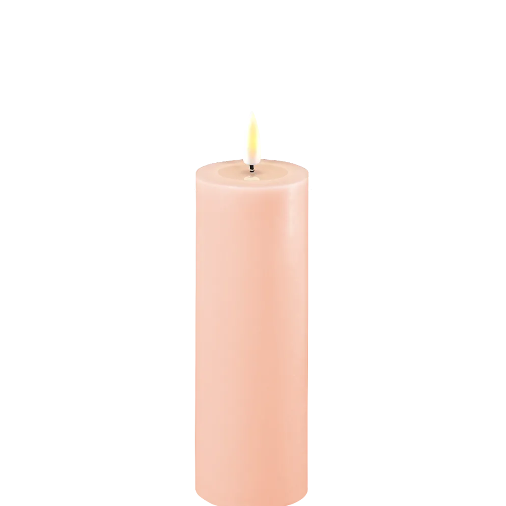 Deluxe Homeart LED Stumpenkerze Real Flame rosa